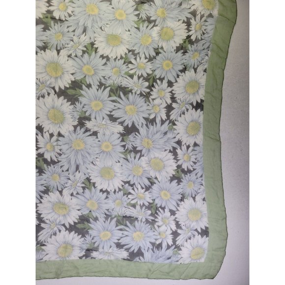 Dolce & Gabbana Foulard Large Square Neck Scarf Daisy Rolled Hem 100% Silk D&G - Picture 10 of 12